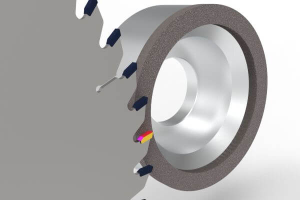 Side grinding for kerf width maintenance